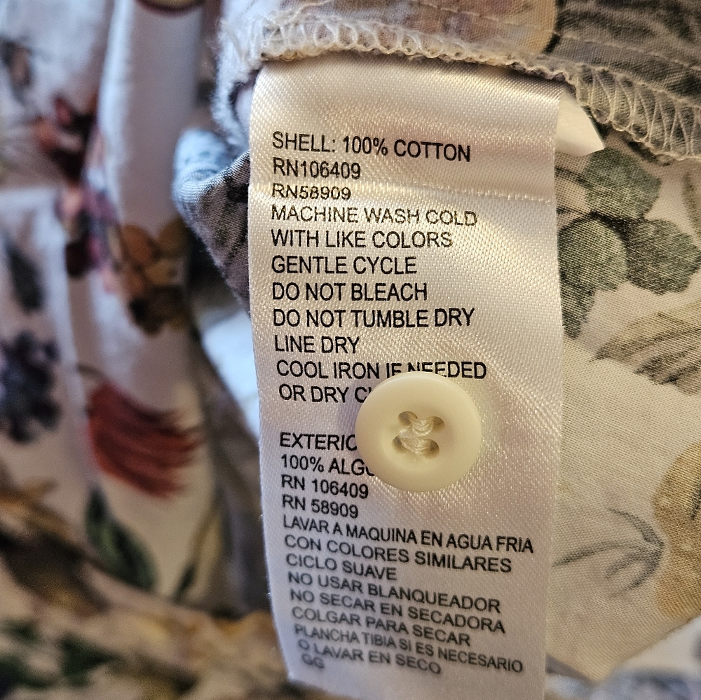 Antonio Melani Cotton Button Down Shirt Blouse Fruit Pattern Long Sleeve Size M - Picture 8 of 8